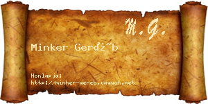 Minker Geréb névjegykártya